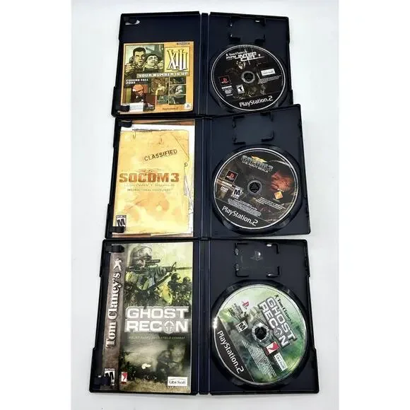 3 PS2 Playstation 2 Games First Person Shooter Splinter Cell Socom 3 Ghost Recon - Picture 5 of 8